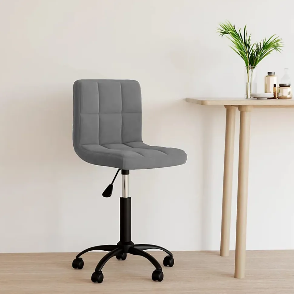 Chaise pivotante de bureau Gris foncé Velours vidaXL