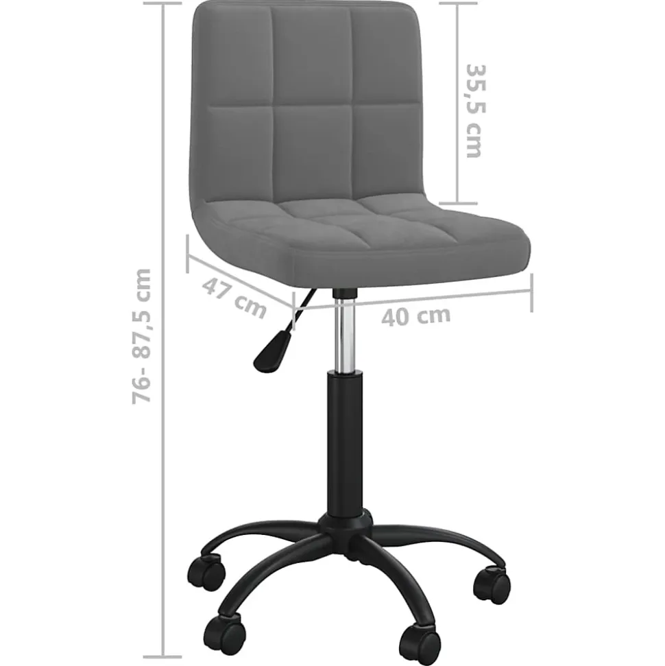 Chaise pivotante de bureau Gris foncé Velours vidaXL