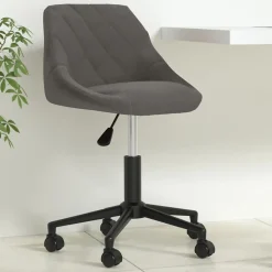Chaise pivotante de bureau Gris foncé Velours vidaXL