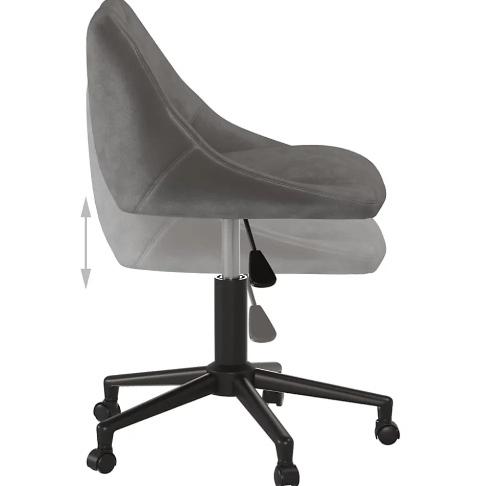 Chaise pivotante de bureau Gris foncé Velours vidaXL