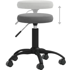 Chaise pivotante de bureau Gris foncé Velours vidaXL