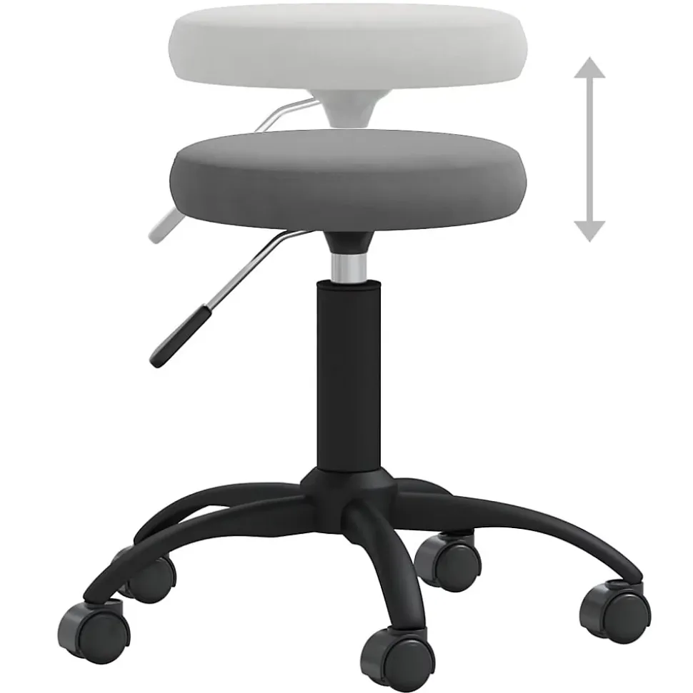 Chaise pivotante de bureau Gris foncé Velours vidaXL