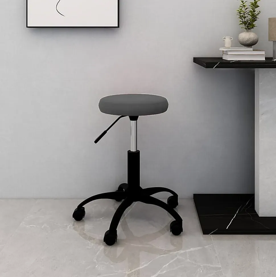 Chaise pivotante de bureau Gris foncé Velours vidaXL
