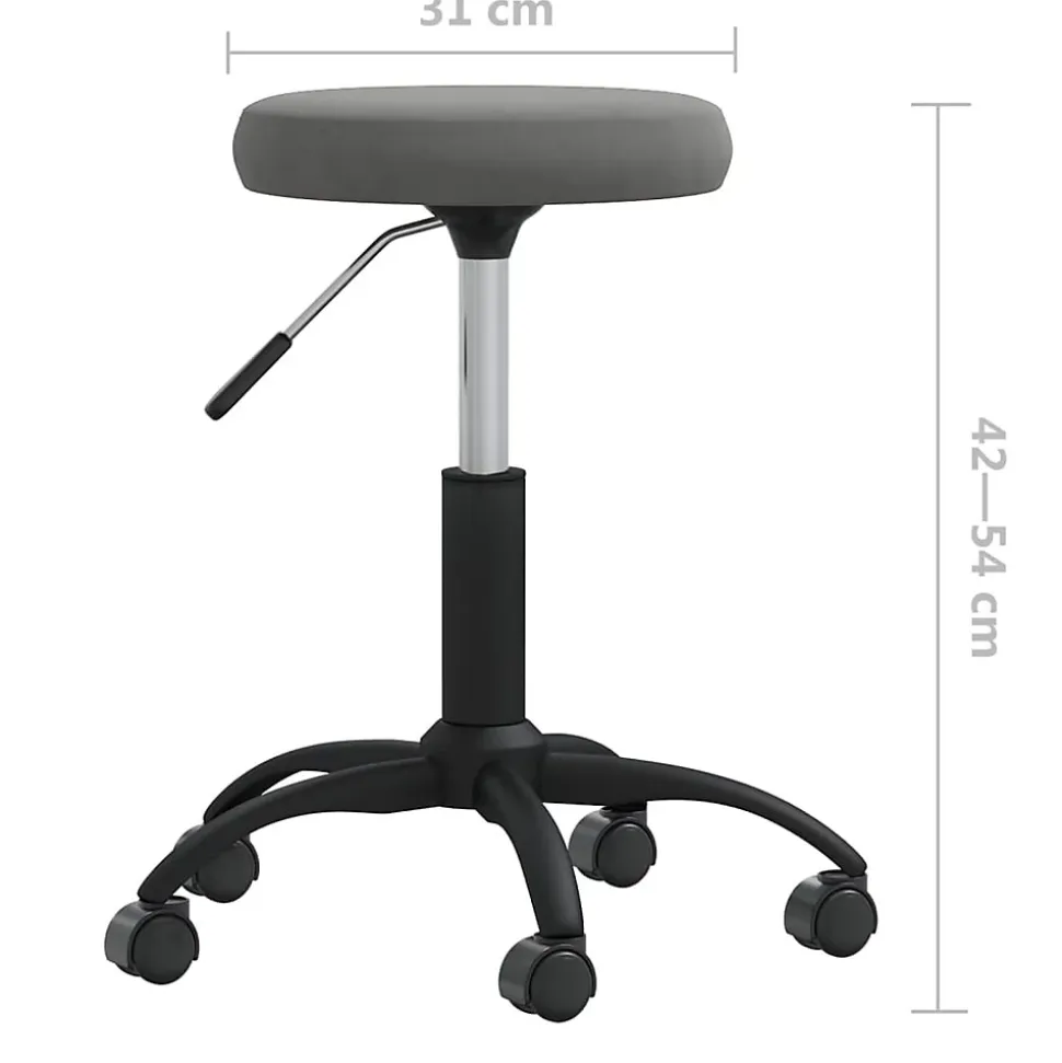 Chaise pivotante de bureau Gris foncé Velours vidaXL
