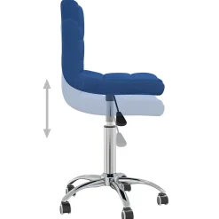Chaise pivotante de bureau Bleu Tissu vidaXL