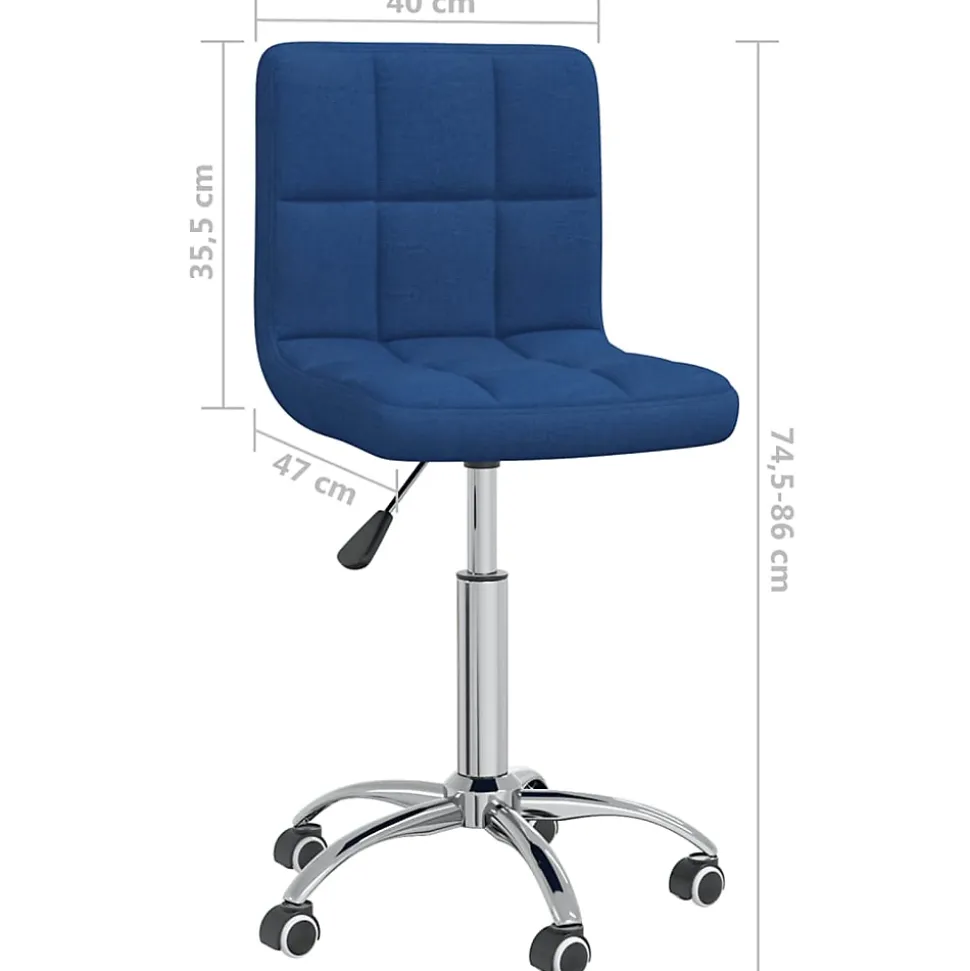 Chaise pivotante de bureau Bleu Tissu vidaXL