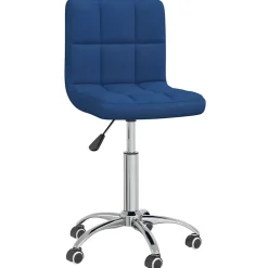 Chaise pivotante de bureau Bleu Tissu vidaXL