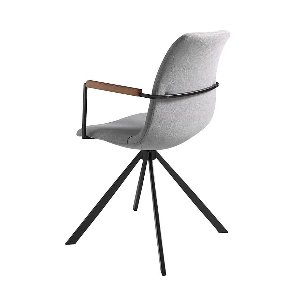 Chaise pivotante moderne en tissu gris foncé avec accoudoirs