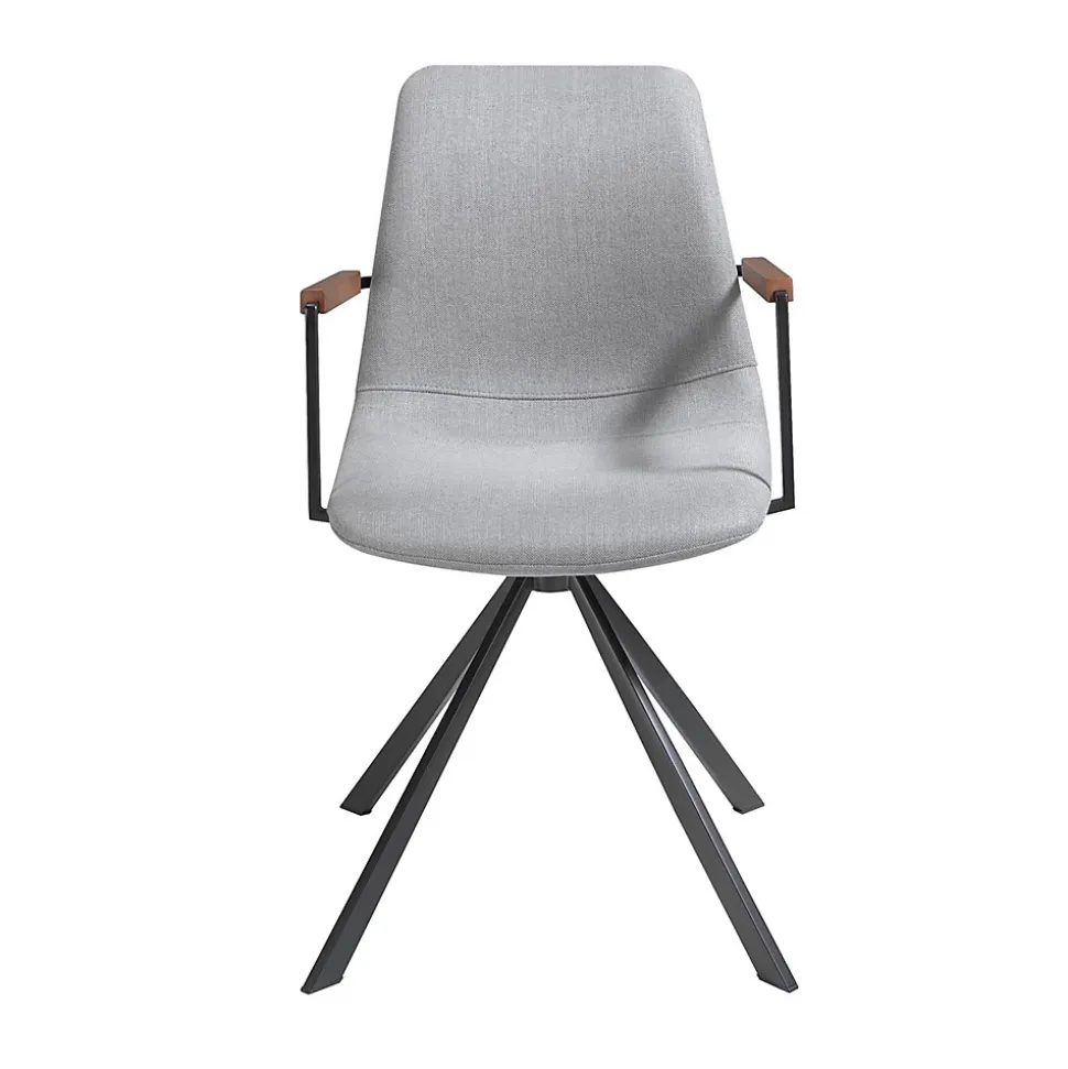 Chaise pivotante moderne en tissu gris foncé avec accoudoirs