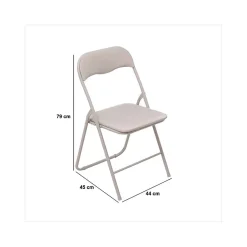 Chaise pliante beige en PVC - Beige- 5five