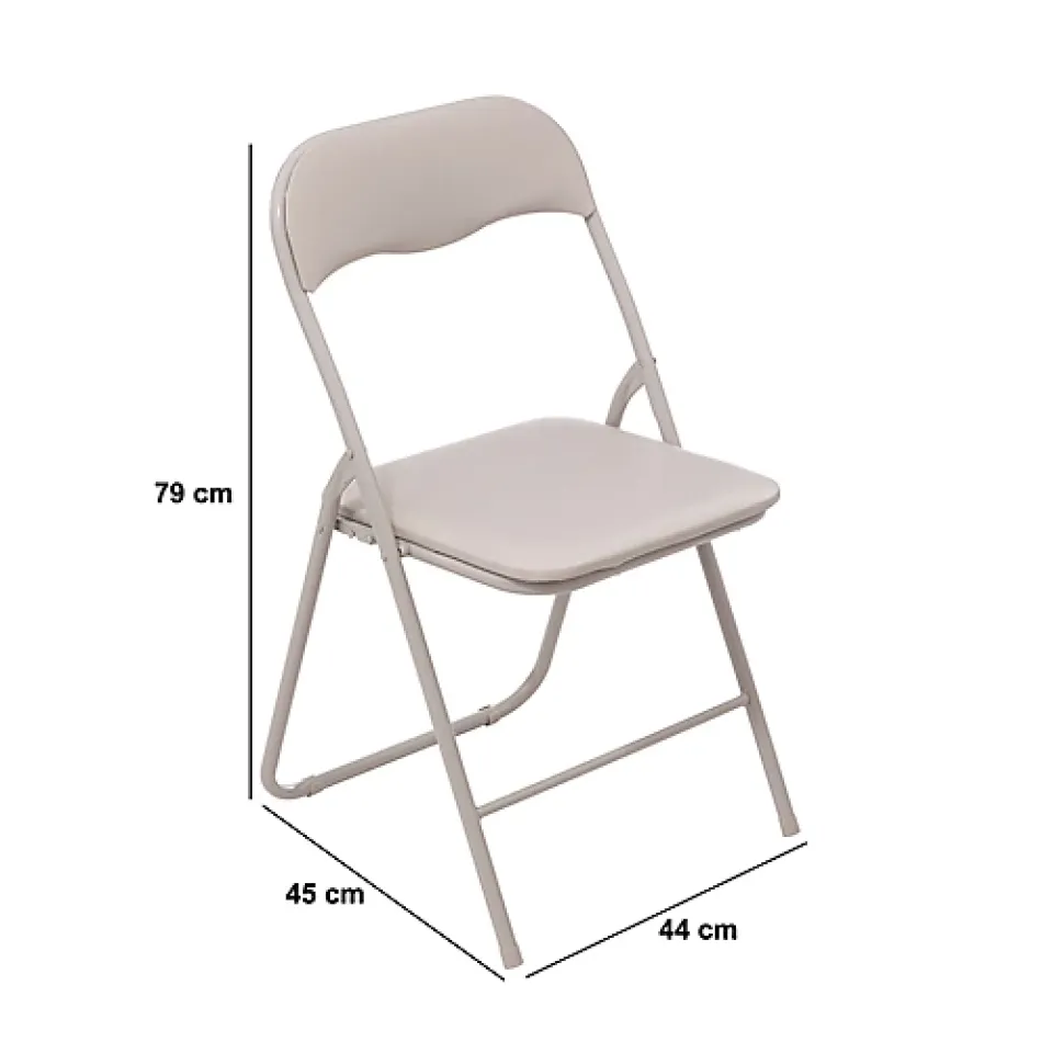 Chaise pliante beige en PVC - Beige- 5five
