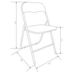 Chaise pliante Lasana H.78 cm acier noir