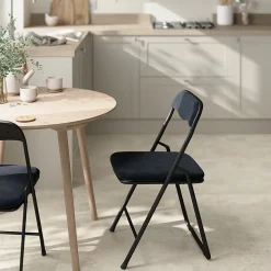 Chaise pliante Lasana H.78 cm acier noir