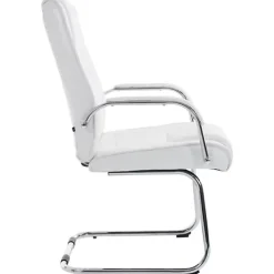 Chaises Cantilever Attila - CLP - Lot de 2 - Blanc - Avec accoudoirs - Poids jusqu'à 180 kg
