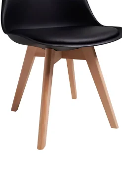 Chaises de Salle à Manger scandinave, Chaise de Bureau rétro, Noir, Lot de 4