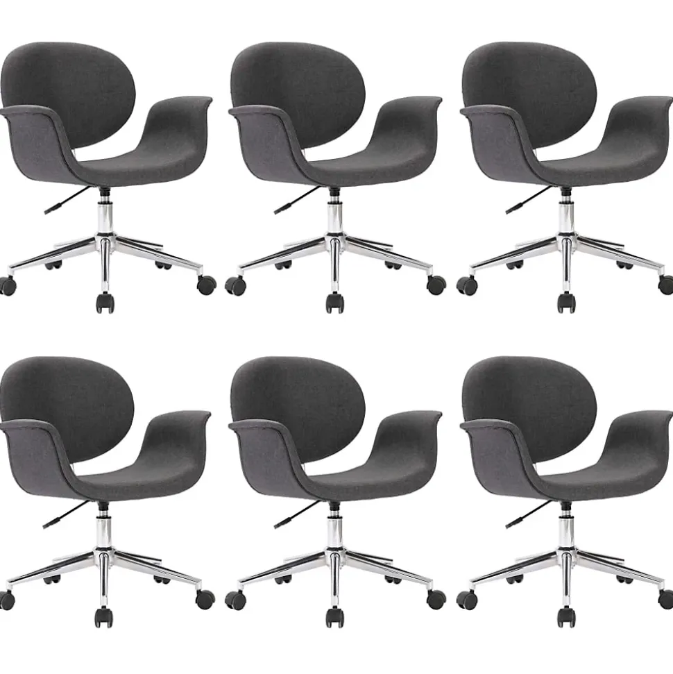 Chaises pivotantes à manger lot de 6 gris tissu - Prolenta Premium