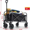 Chariot à bras chariot de transport pliable inclus housse amovible 61L Gris