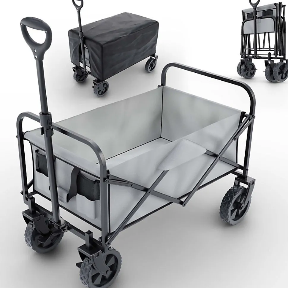 Chariot à bras chariot de transport pliable inclus housse amovible 61L Noir