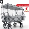 Chariot à bras chariot de transport pliable avec toit et housse amovible inclus sac isotherme Gris