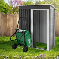 Chariot à brouette ECD Germany 78L basculante cadre en acier avec 2 pneus et bac charge de 100 kg