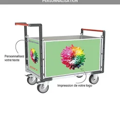 Chariot 3 côtés PVC - Plateau 1075x735mm - Charge max 500kg - 806724674