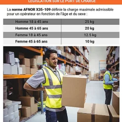 Chariot à dossier repliable - Charge max 250 kg - 800000142