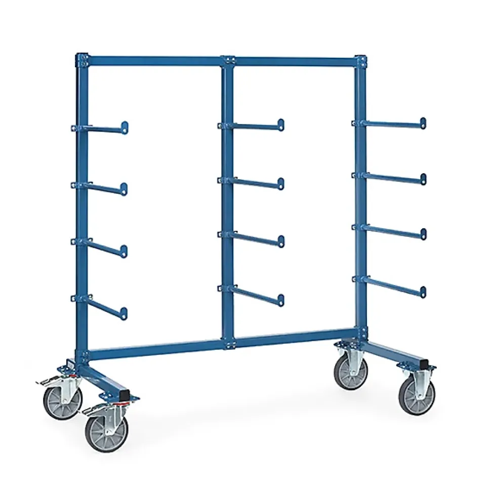 Chariot cantilever avec butées - Surface utile : 1200 x 800 mm - Charge max 500kg - 4614AS