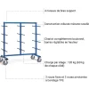 Chariot cantilever longueur utile 2000mm - charge max 500kg - 4626