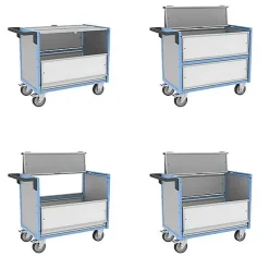 Chariot conteneur fermé pour produits chimiques - Plateau 985x565mm - Charge max 250kg - 800726124