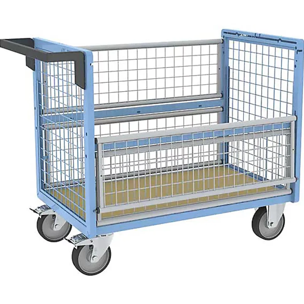 Chariot conteneur grillagé - Plateau 835x465mm - Roll conteneur charge max 250kg - 800726111