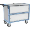 Chariot conteneur industriel fermé pour produits chimiques - Plateau 835x465mm - Charge max 250kg - 800726114