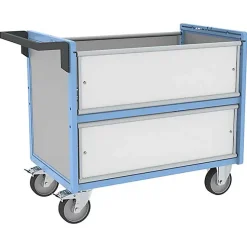 Chariot conteneur industriel pour produits chimiques - Plateau 835x465mm - Charge max 250kg - 800726112