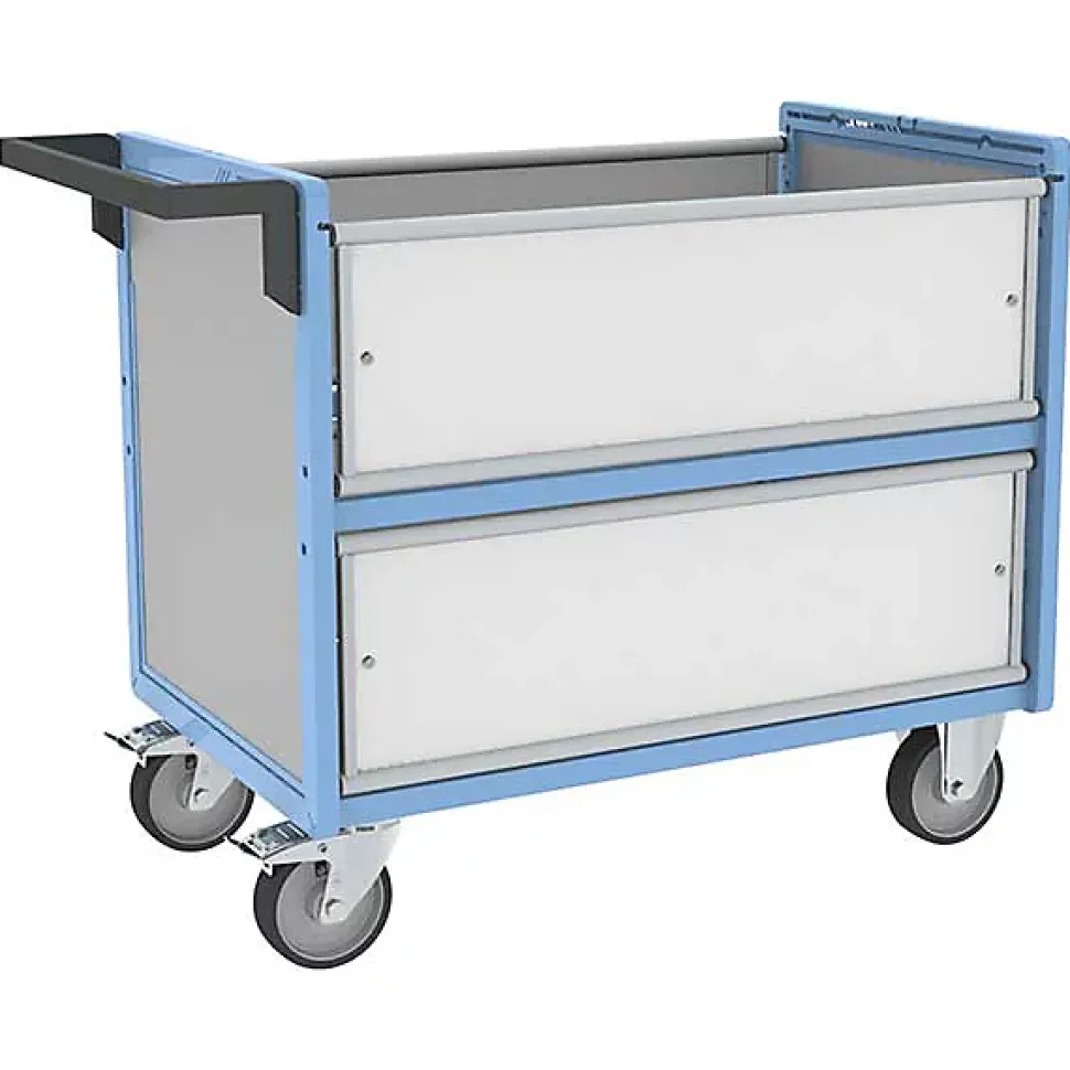 Chariot conteneur industriel pour produits chimiques - Plateau 835x465mm - Charge max 250kg - 800726112