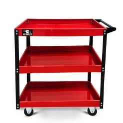 Chariot d'atelier BM TOOLS à 3 étages - Desserte, Plateaux de rangement pour outils, Servante, avec Dévidoir de papier