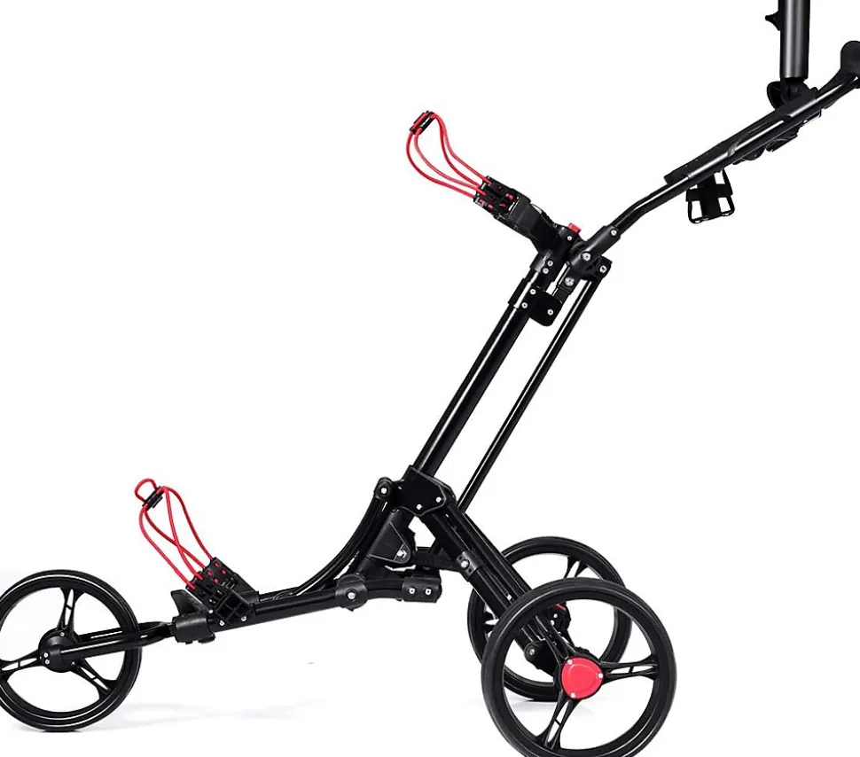 Chariot de Golf a 3 Roues Pliable avec Mecanisme de Pliage Rapide Chariot de Golf avec Tableau de Bord Noir