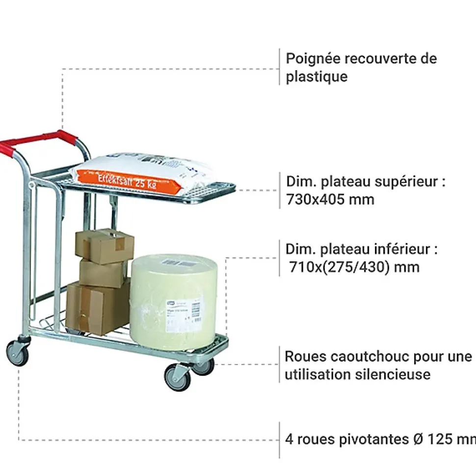 Chariot de magasin et d'entrepôt - Charge max 300kg - 1920057250