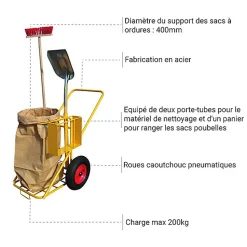 Chariot de nettoyage - Charge max 200kg - 1910057007