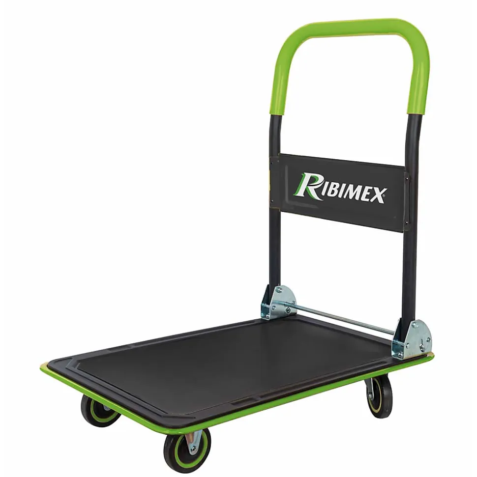 chariot de transport 4 roues 200 kgs manche pliant