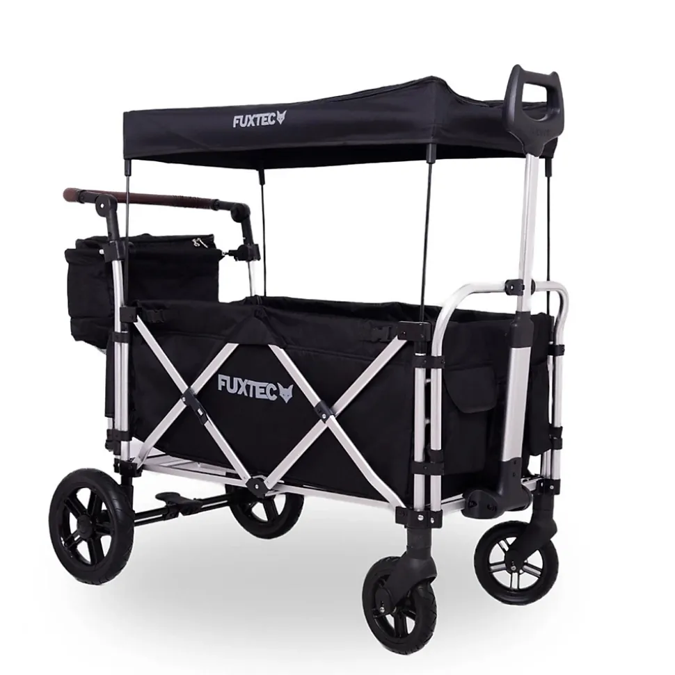Chariot de transport pliable noir - FUXTEC Super Cruiser + - extension habitacle outdoor enfant 75 kg