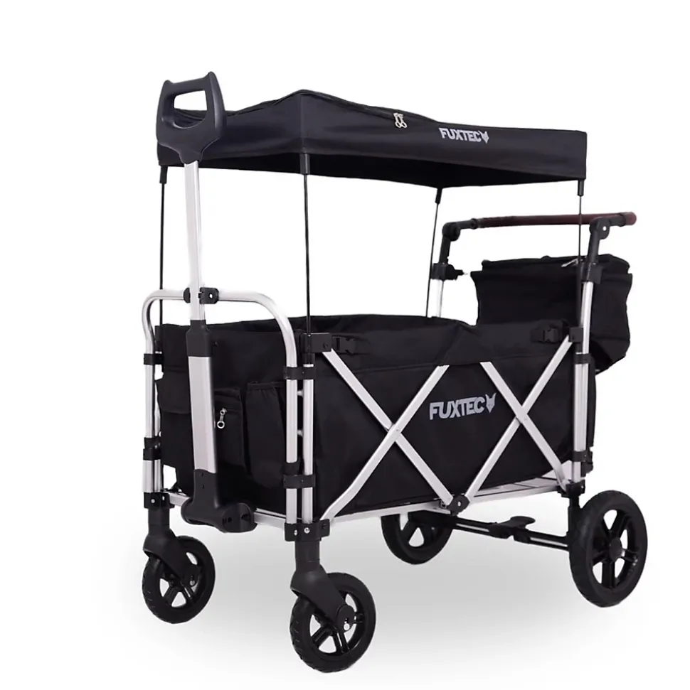 Chariot de transport pliable noir - FUXTEC Super Cruiser + - extension habitacle outdoor enfant 75 kg