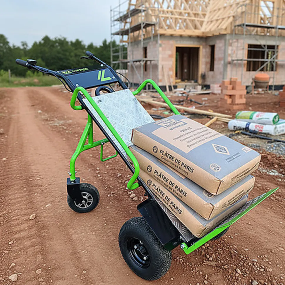 Chariot diable électrique avec grand plateau - Charge 260kg - ZI-ET260