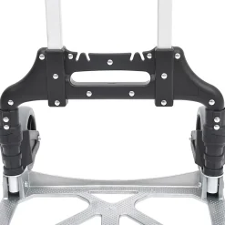 Chariot diable pliable leger telescopique charge 70kg en aluminium argent-noir