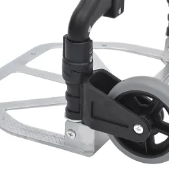 Chariot diable pliable leger telescopique charge 70kg en aluminium argent-noir