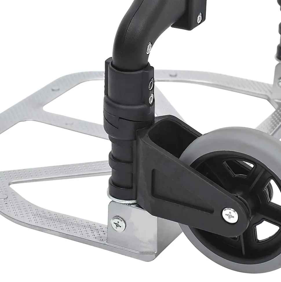 Chariot diable pliable leger telescopique charge 70kg en aluminium argent-noir
