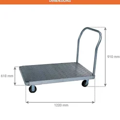 Chariot en aluminium - Plateau de 1220 x 610mm - Capacité 900kg - AF2448
