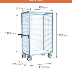 Chariot grillagé sans toit - Plateau 1165x785mm - Charge max 500kg - 880725232