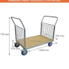 Chariot modulable - 2 côtés - max 500kg - plateau MDF 1000x700mm - WPG50C
