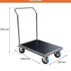 Chariot modulable 1 côté - Plateau 1000x700mm - Charge max 500kg - CHM1T1