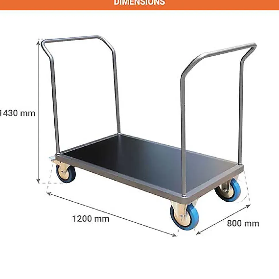 Chariot modulable 2 côtés - Plateau 1200x800mm - Charge max 500kg - CHG2T1