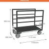 Chariot modulable à tube 2 ridelles - Plateau antidérapant 1115x710mm - Charge 500kg - 806724633